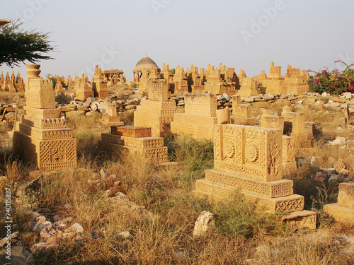 Chaukundi Tombs Karachi Pakistan. photo