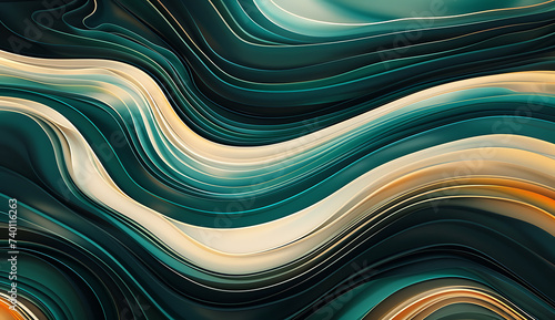 an abstract pattern in turquoise black and green in t