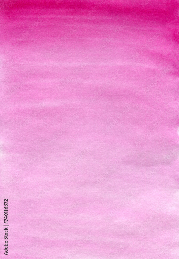 Fototapeta premium Watercolor pink gradient background. Pink texture with watercolor stains for greeting cards design, invitations,