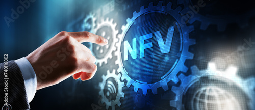 Network functions virtualization. NTV Technology cloud concept