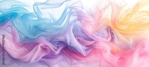 Dreamy pastel clouds: vibrant colored background featuring soft smoke in gentle pastel colors. Generated by ai.