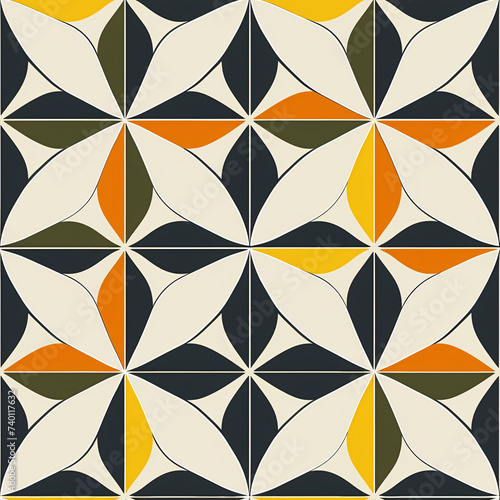 Abstract Retro Geometric Wallpaper Pattern Seamless Background
