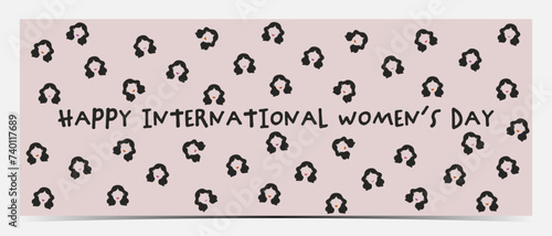 Minimalistic International Women's Day, March 8 covers, posters, greeting cards, labels, flyers, banners with women heads and colorful lips