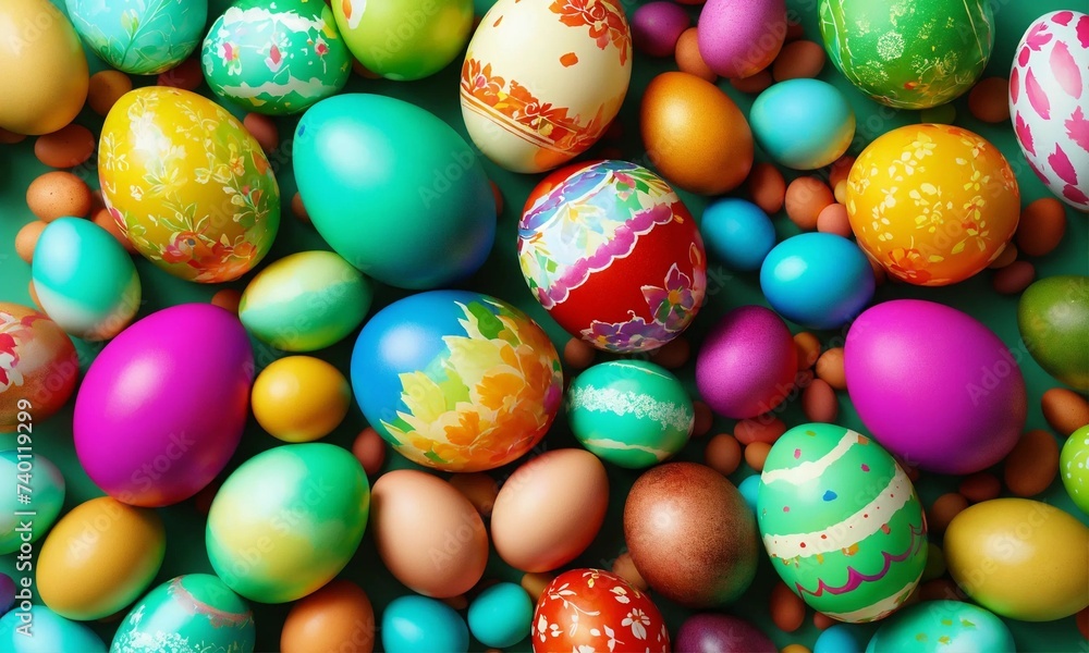 Happy Easter background template with beautiful eggs, happy easter day Happy Easter background template with beautiful eggs, happy easter day