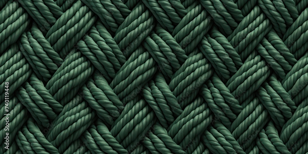 Green rope pattern seamless texture - obrazy, fototapety, plakaty 