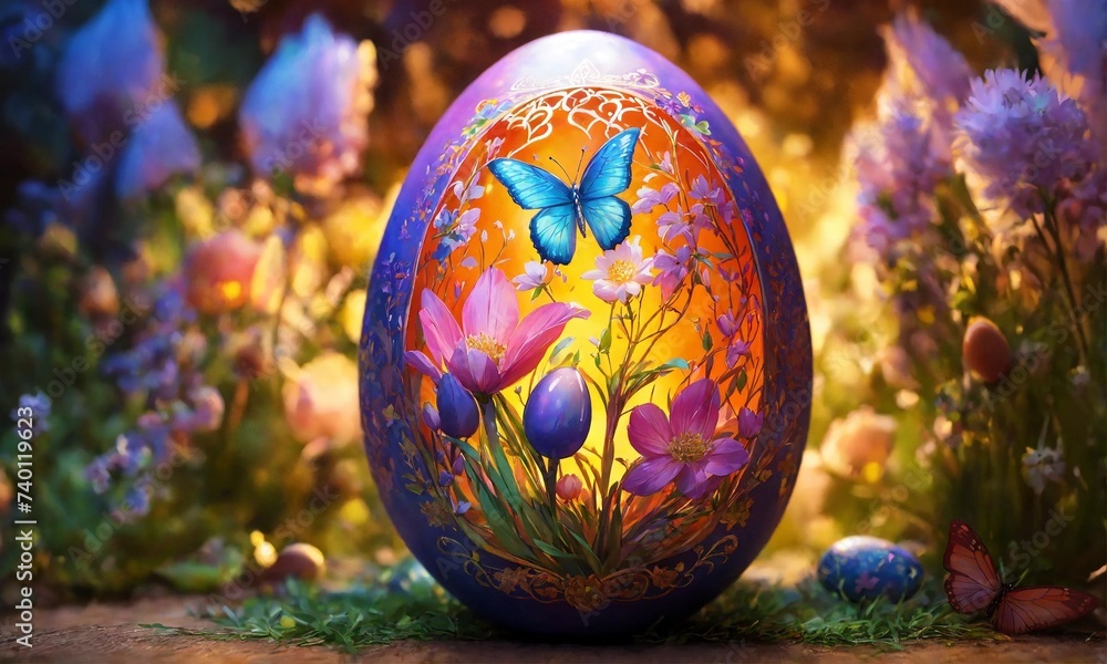 Happy Easter.Set of Easter eggs with different texture, Spring Holiday Happy Easter.Set of Easter eggs with different texture, Spring Holiday