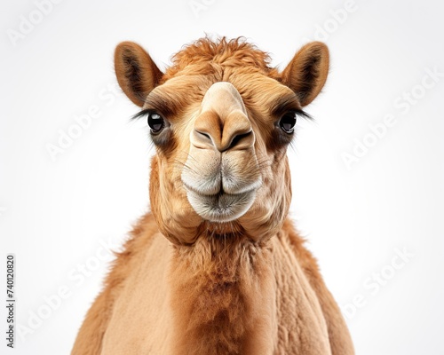 Dromedary Camel , blank templated, rule of thirds, space for text, isolated white background © Dipankar