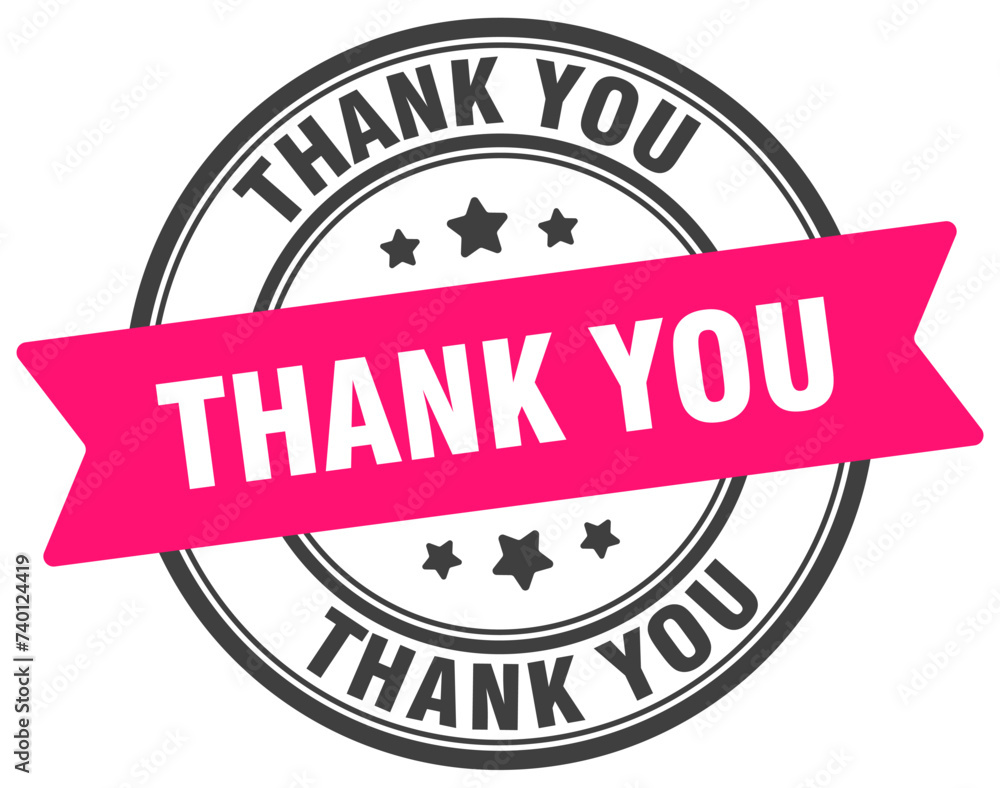thank you stamp. thank you label on transparent background. round sign