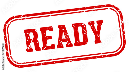ready stamp. ready rectangular stamp on white background