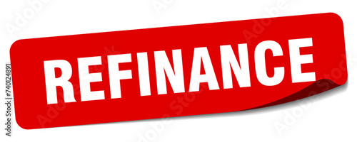 refinance sticker. refinance label