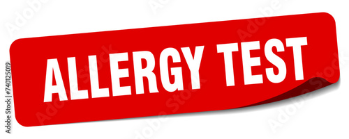 allergy test sticker. allergy test label