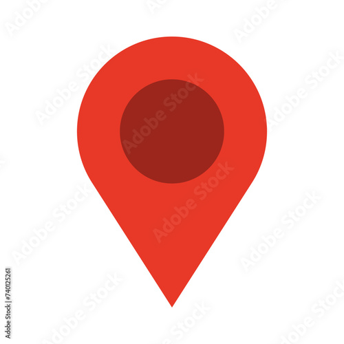 Flat icon on location and map pin