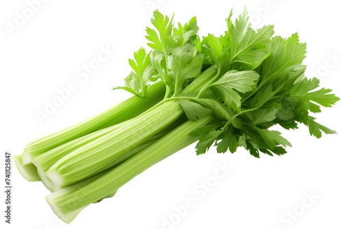 fresh celery isolated on clear white background
