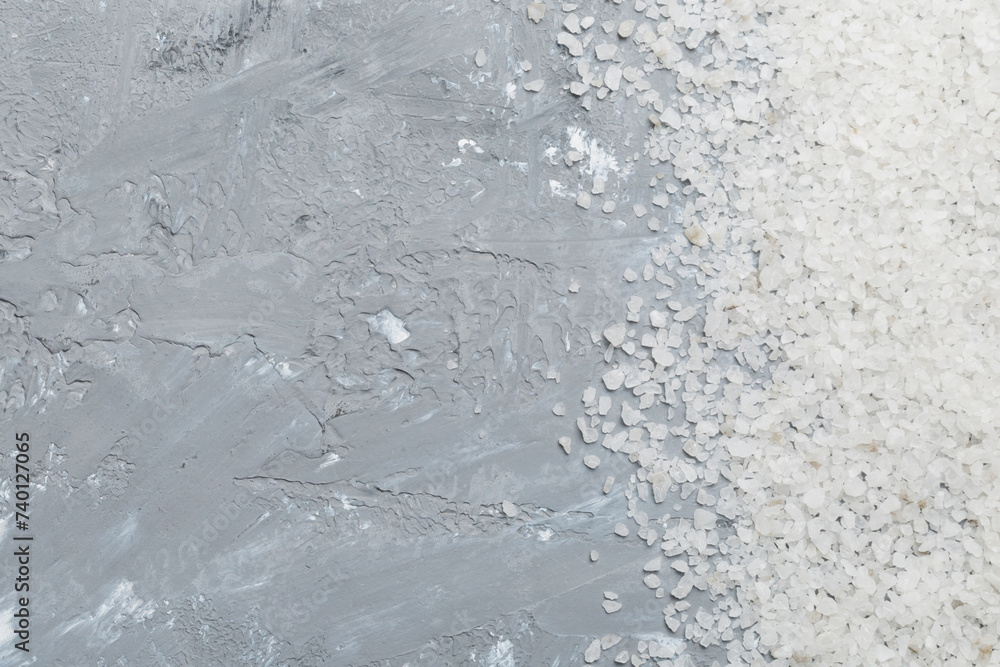 Background from white sea salt. Coarse rock salt texture witth copy space Background from white sea salt. Coarse rock salt texture witth copy space