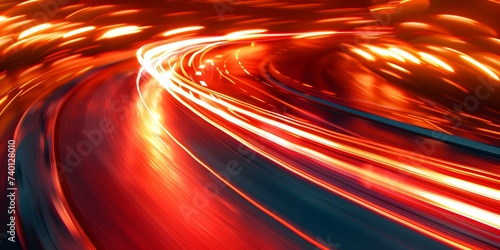 Blurred tail lights of a drifting car spinning on a winding road. Concept Car Drifting, Tail Lights, Winding Road, Blurred Motion, Speed Demon photo