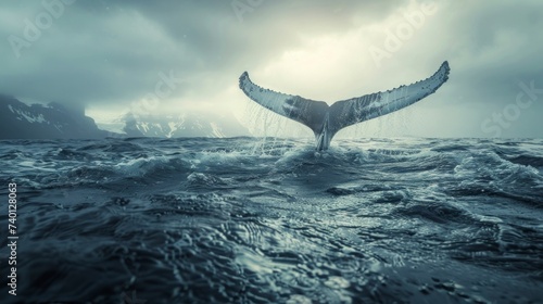 majestic whale in the middle of the sea during the day in high resolution and high quality photo