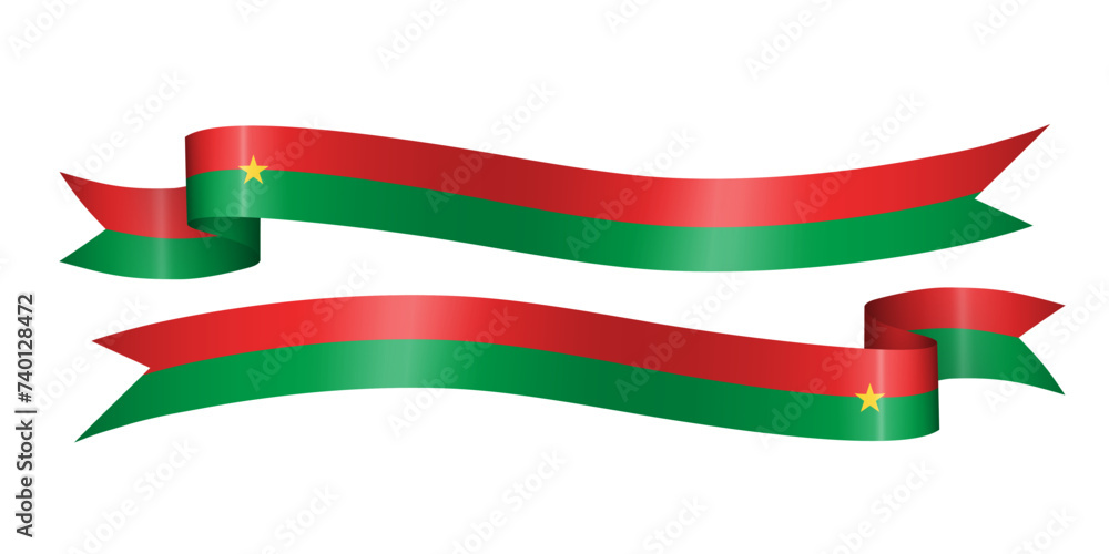 set of flag ribbon with colors of Burkina Faso for independence day celebration decoration set of flag ribbon with colors of Burkina Faso for independence day celebration decoration