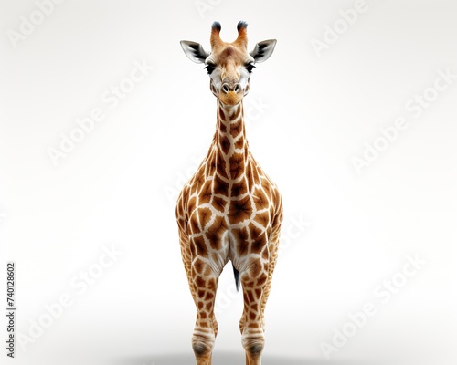 Giraffe , blank templated, rule of thirds, space for text, isolated white background