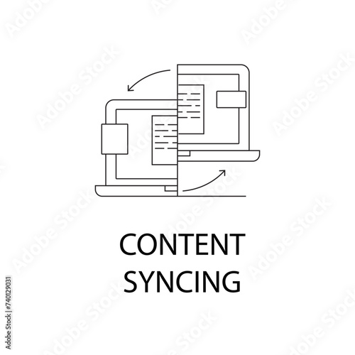 Stay In Sync: Seamless Content Synchronization Icon.