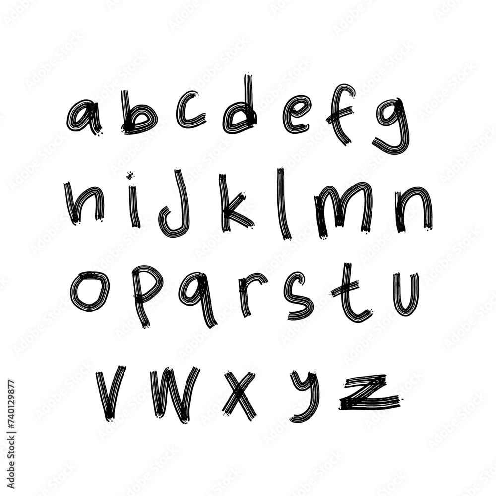Hand drawn comics style letttering font. Vector alphabet. isolated white background. Hand drawn comics style letttering font. Vector alphabet. isolated white background.