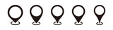 Flat icon set of location and map pins