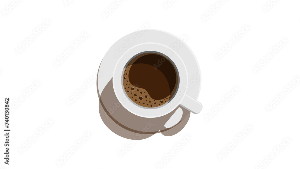 top view of a cup of fragrant coffee. coffee drinking culture concept top view of a cup of fragrant coffee. coffee drinking culture concept