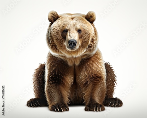 Grizzly Bear , blank templated, rule of thirds, space for text, isolated white background