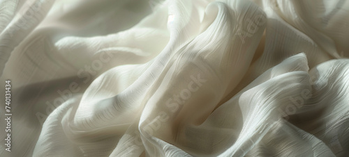 The silky texture of a soft scarf woven from natural fibers