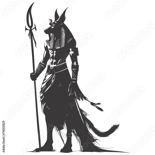 Silhouette anubis the egypt Mythical Creature black color only