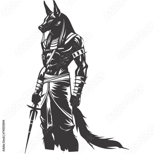 Silhouette anubis the egypt Mythical Creature black color only