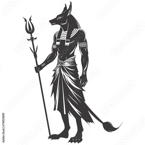 Silhouette anubis the egypt Mythical Creature black color only