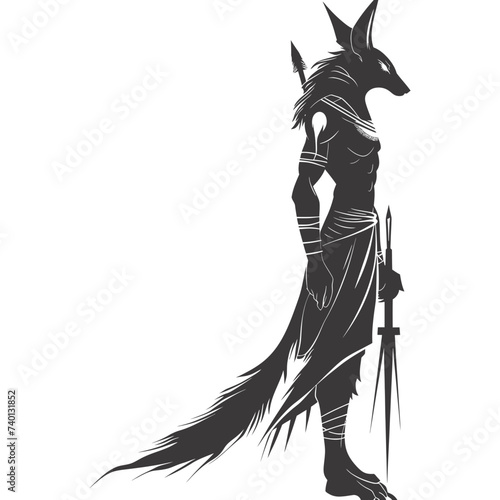 Silhouette anubis the egypt Mythical Creature black color only