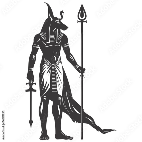 Silhouette anubis the egypt Mythical Creature black color only