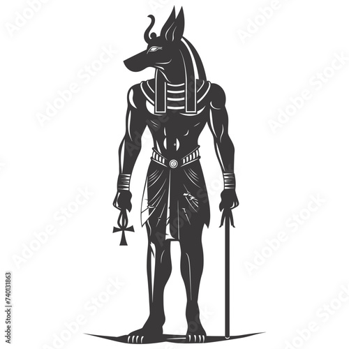 Silhouette anubis the egypt Mythical Creature black color only