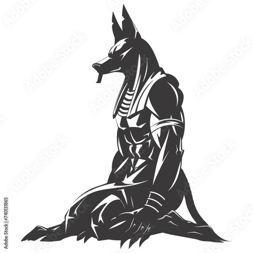 Silhouette anubis the egypt Mythical Creature black color only