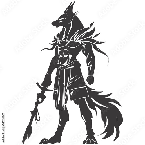 Silhouette anubis the egypt Mythical Creature black color only