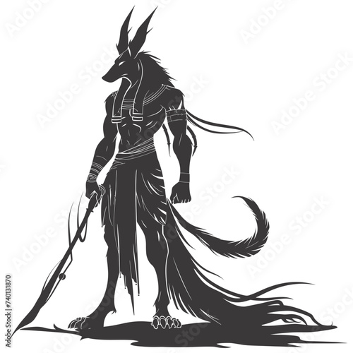 Silhouette anubis the egypt Mythical Creature black color only