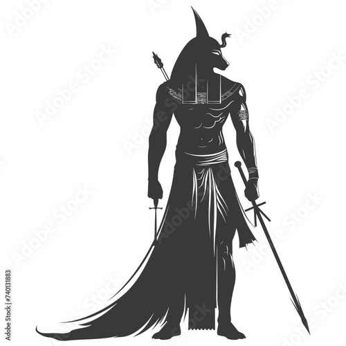 Silhouette anubis the egypt Mythical Creature black color only