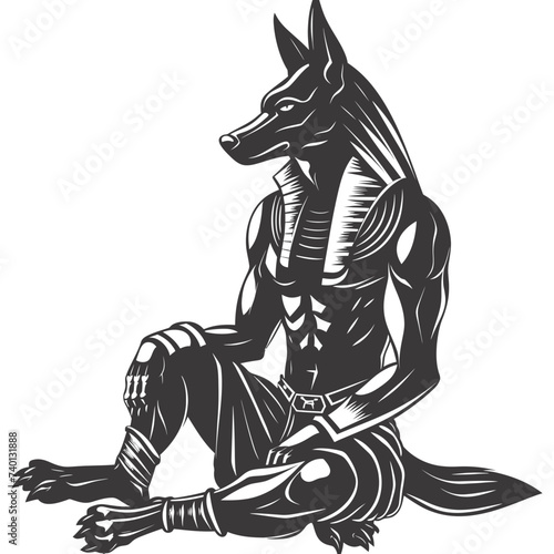 Silhouette anubis the egypt Mythical Creature black color only