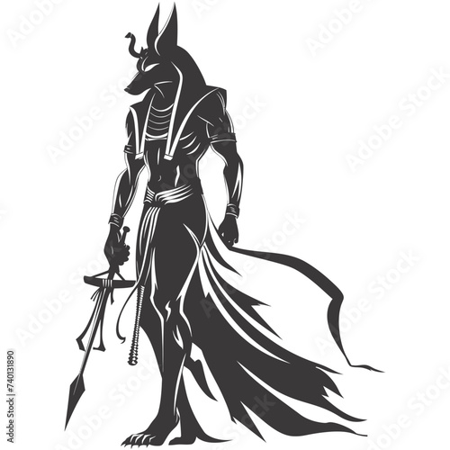 Silhouette anubis the egypt Mythical Creature black color only