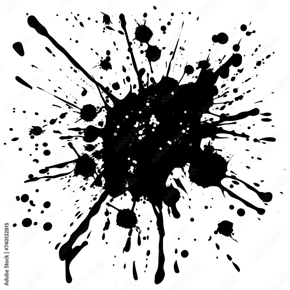 Silhouette ink splatter black color only Silhouette ink splatter black color only