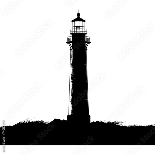 Silhouette lighthouse full black color only