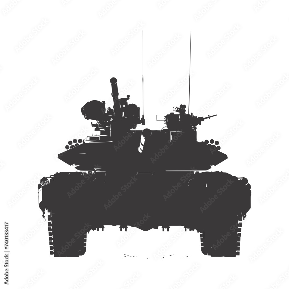 Silhouette military tank black color only Silhouette military tank black color only
