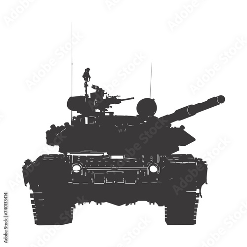 Silhouette military tank black color only