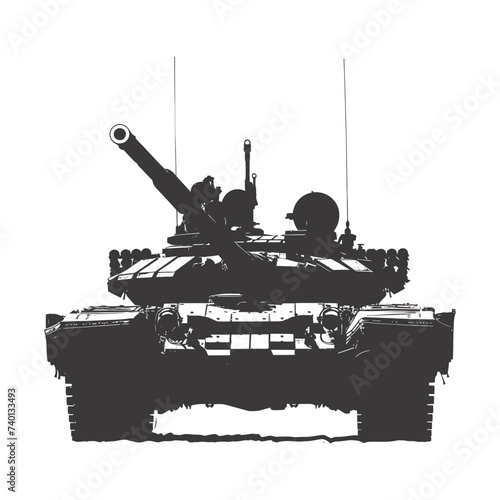 Silhouette military tank black color only