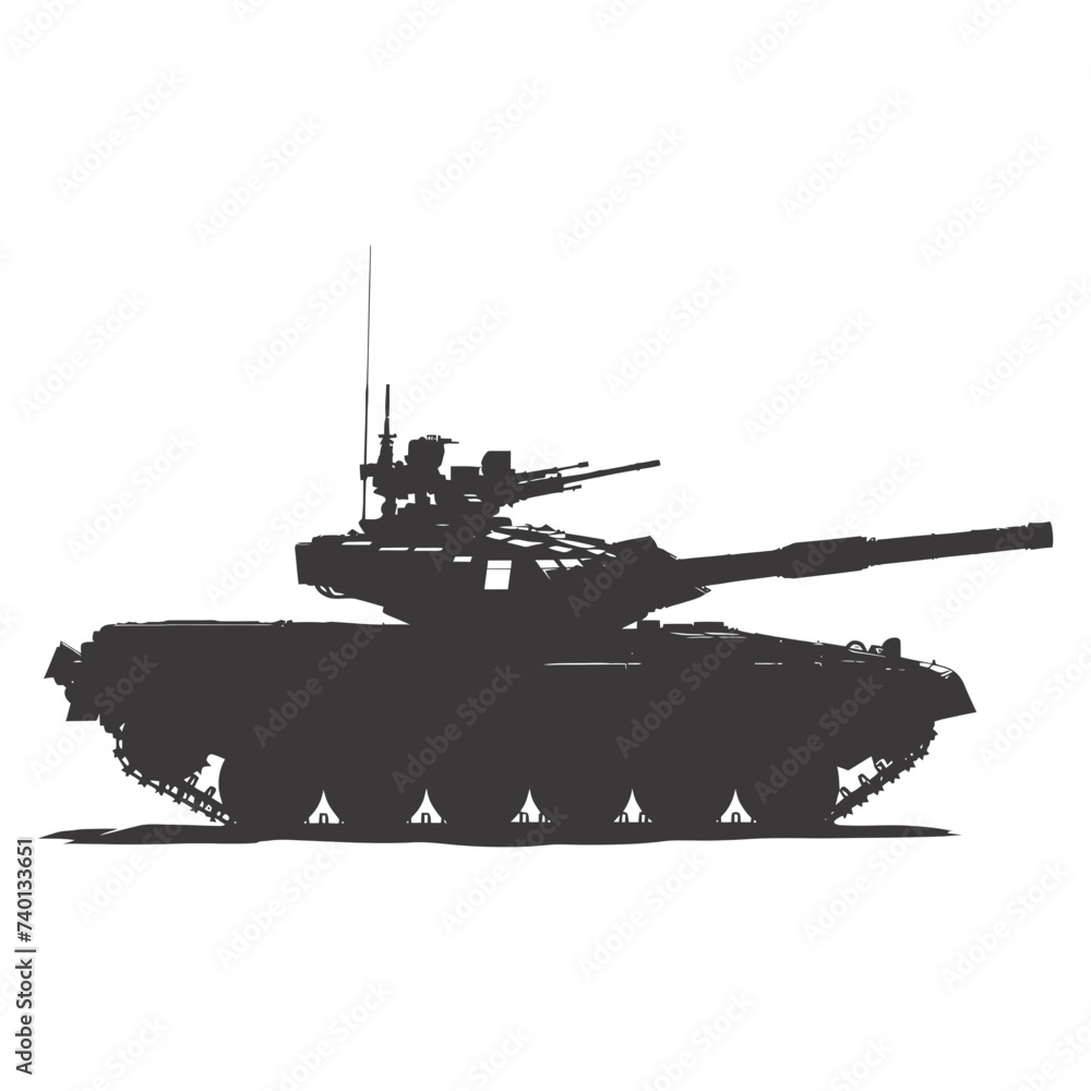 Silhouette military tank black color only Silhouette military tank black color only