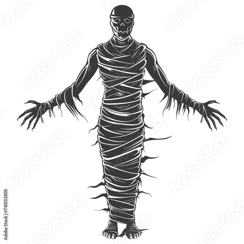 Silhouette mummy the egypt Mythical Creature black color only