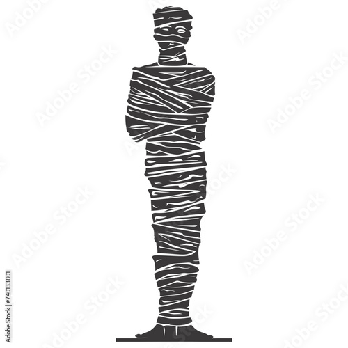 Silhouette mummy the egypt Mythical Creature black color only
