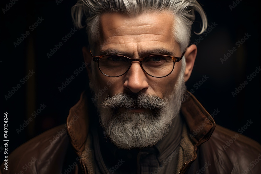 Obraz premium A man wearing glasses. Concept Fashion Photography, Stylish Eyewear, Casual Outfit, Smart Accessories, Urban Lifestyle