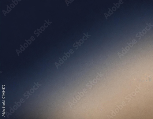 Dark blue beige grainy gradient background glowing light dark backdrop, noise texture effect banner header poster design
